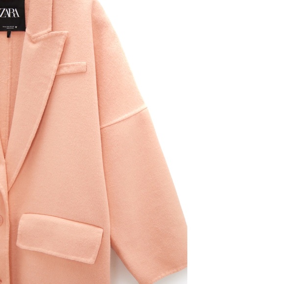 Zara Bloggers Fav Oversized Double Button Long Coat Tangerine XL NWT - Picture 7 of 13